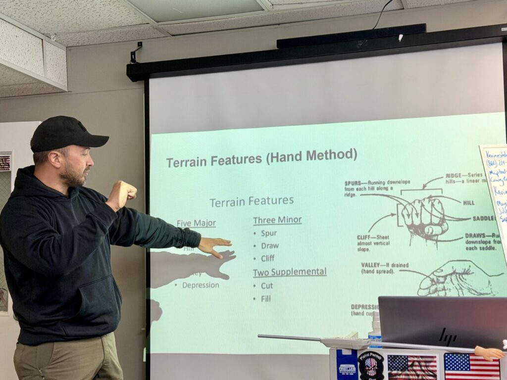 Kevin Estela using the US Army method for identifying key terrain features
