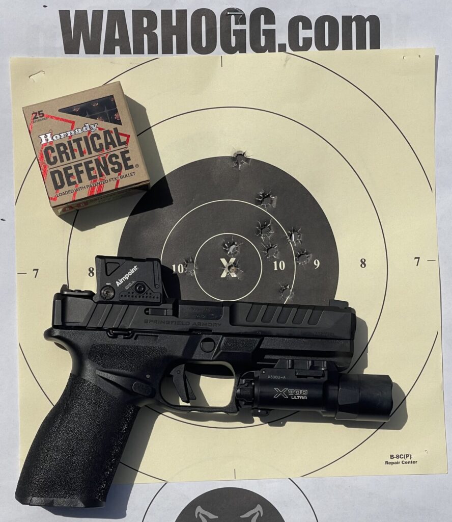 25 meter bull target shot by Rick Hogg with the Echelon COA