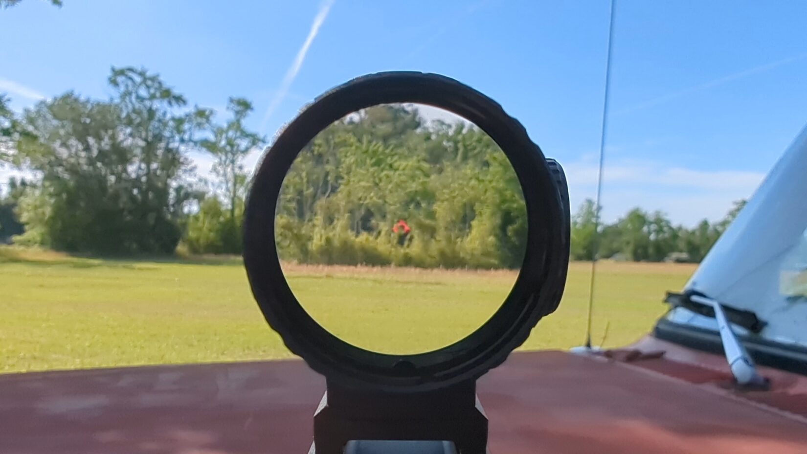 View through 3X prism sight in bright daylight.