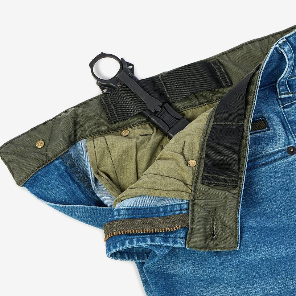 Viktos CCW Jean with IWB webbing is perfect for securing your blade using the pocket clip on a sheath.