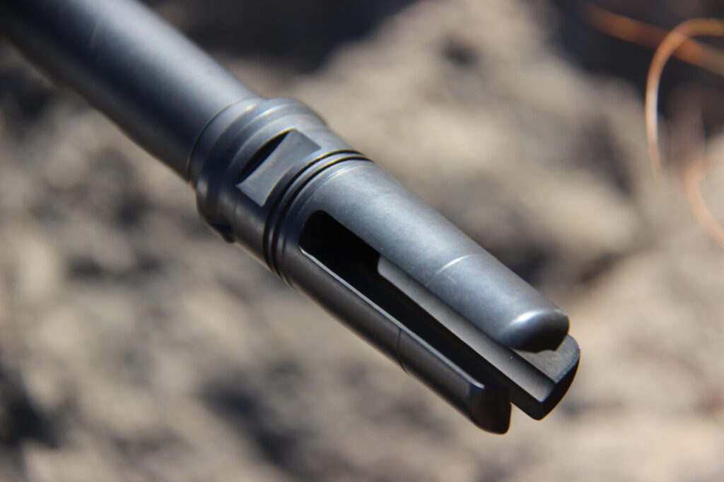 A three-prong muzzle device