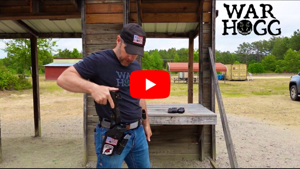 This is a video of Rick Hogg of War HOGG Tactical coving reholstering in a duty and concealed carry appendix and strong side positions.