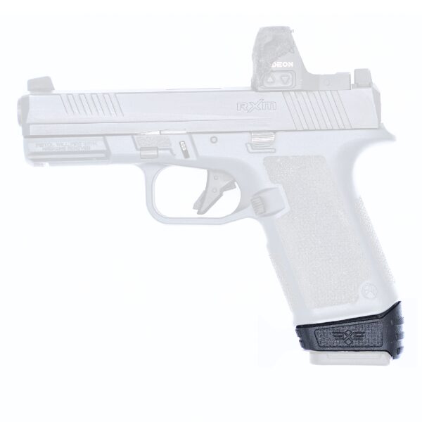 Faded pistol with magazine extension on a white background.