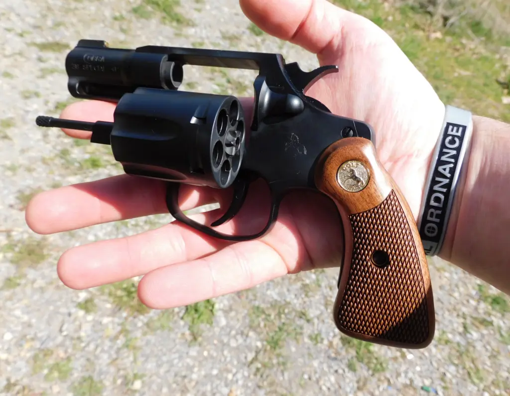 Revolver with an open cylinder