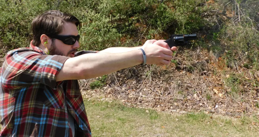 Man shooting a Colt Night Cobra Special revolver