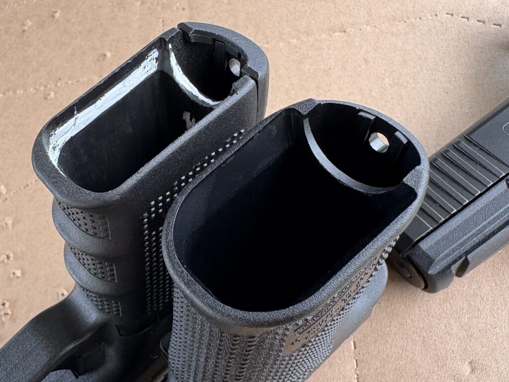 This Gen 6 magwell is larger than the Gen 4 G19 above it. Mag changes are easy on the new design.