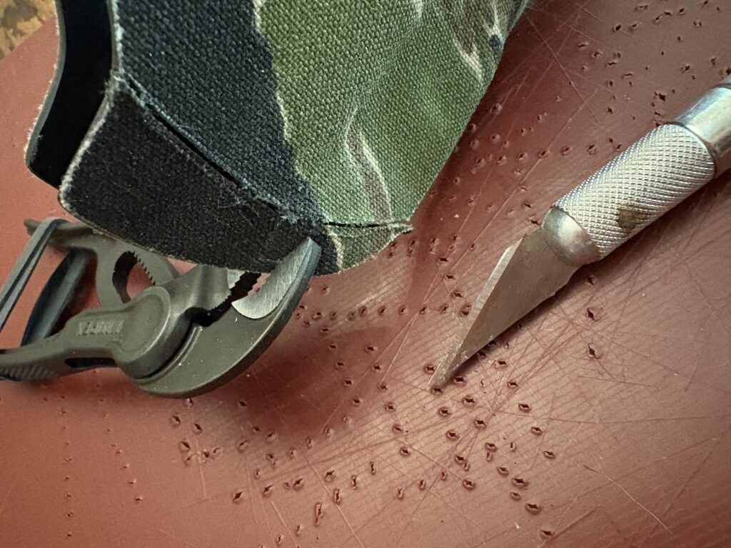 cutting down the side of a gravity holster