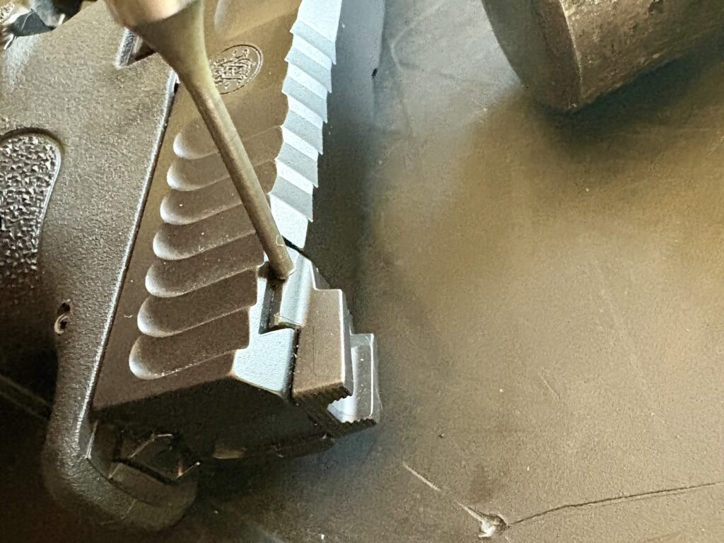 drive off rear sight with punch