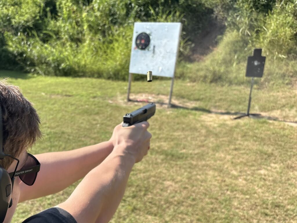 Gabe running the G19 through basic one-shot holster drills.