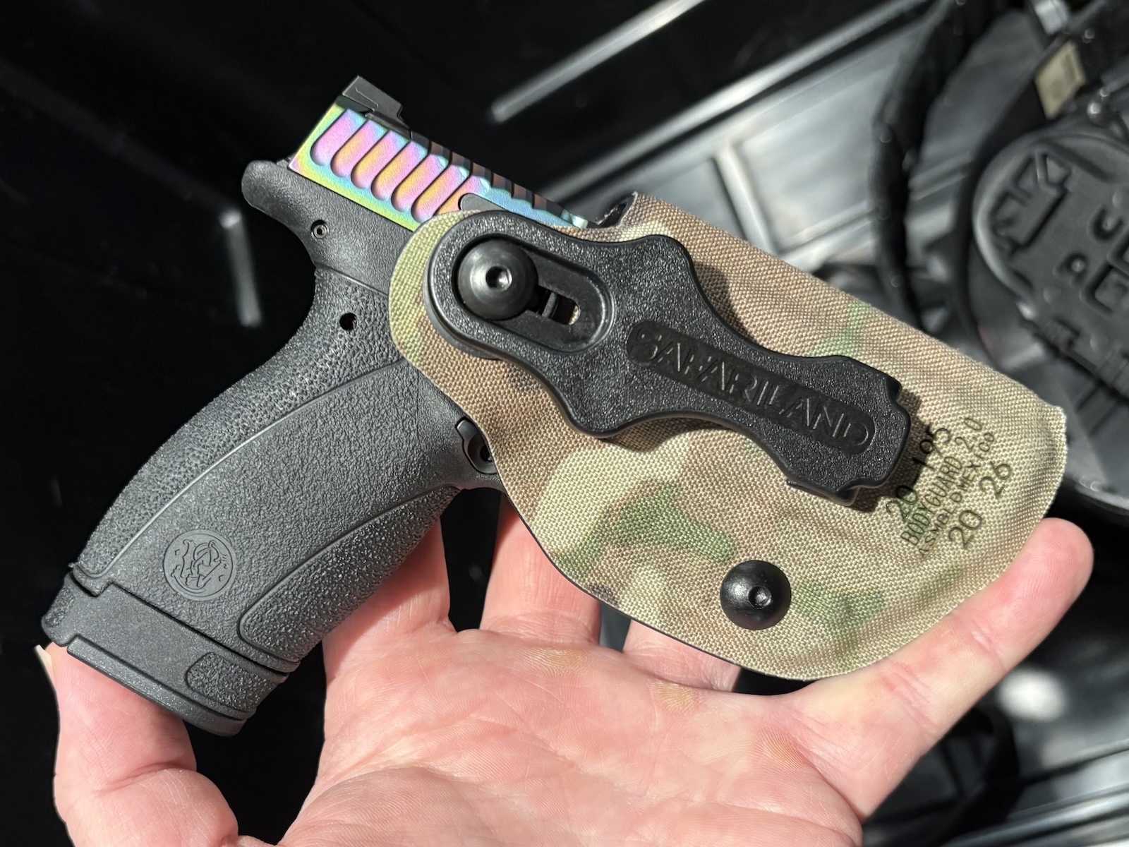 multicam cordura on safariland species holster for bodyguard 2.0