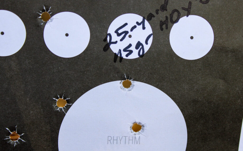 25-yard accuracy testing results for the Kimber 2K11