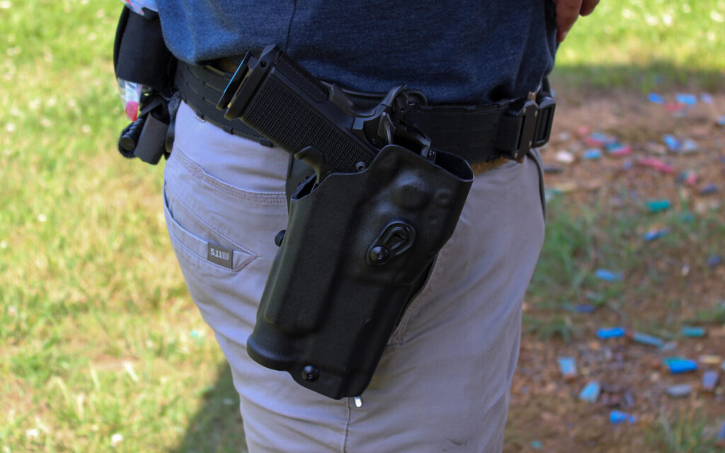 The Kimber 2K11 holstered in the Safariland 6354RDSO ALS holster