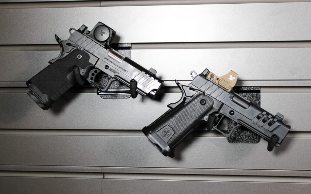 Springfield Prodigy 4.25-inch Comp and MAC DS 1911 Comp, two double-stack 1911 pistols featured in the 2011 Project.