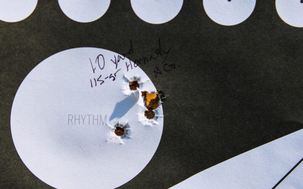 10-yard accuracy testing results for the Sig P211 GTO Combat