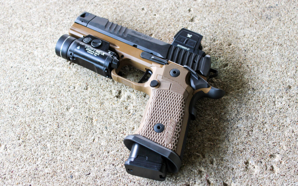 The Sig P211 GTO Combat, whose name fits its aggressive trim package