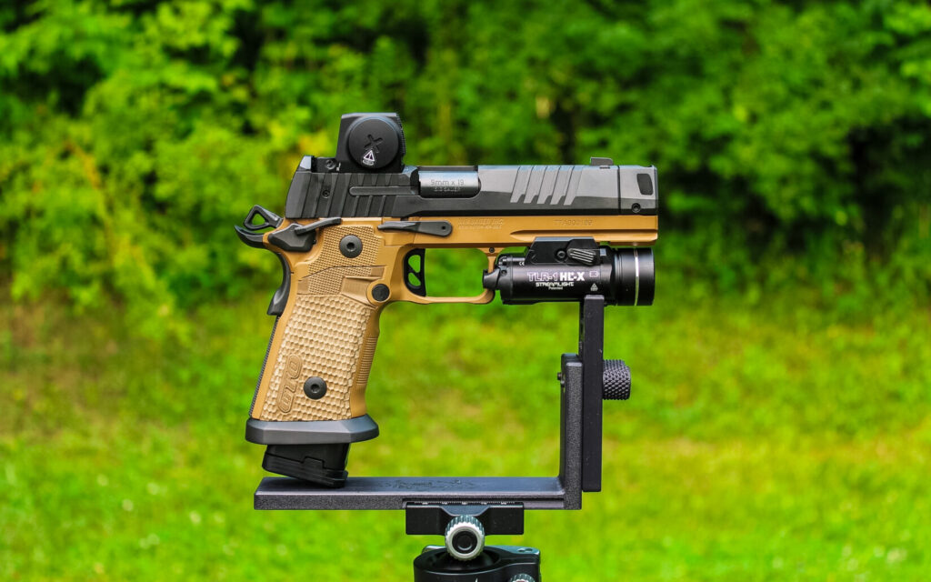 The Sig Sauer P211 GTO Combat in its Coyote Brown and black finish