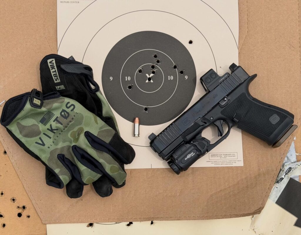 Author Ken Stretz's 25 Yard Group with his Gen 6 Glock 19 and 124 Grain +P Gold Dot ammunition.