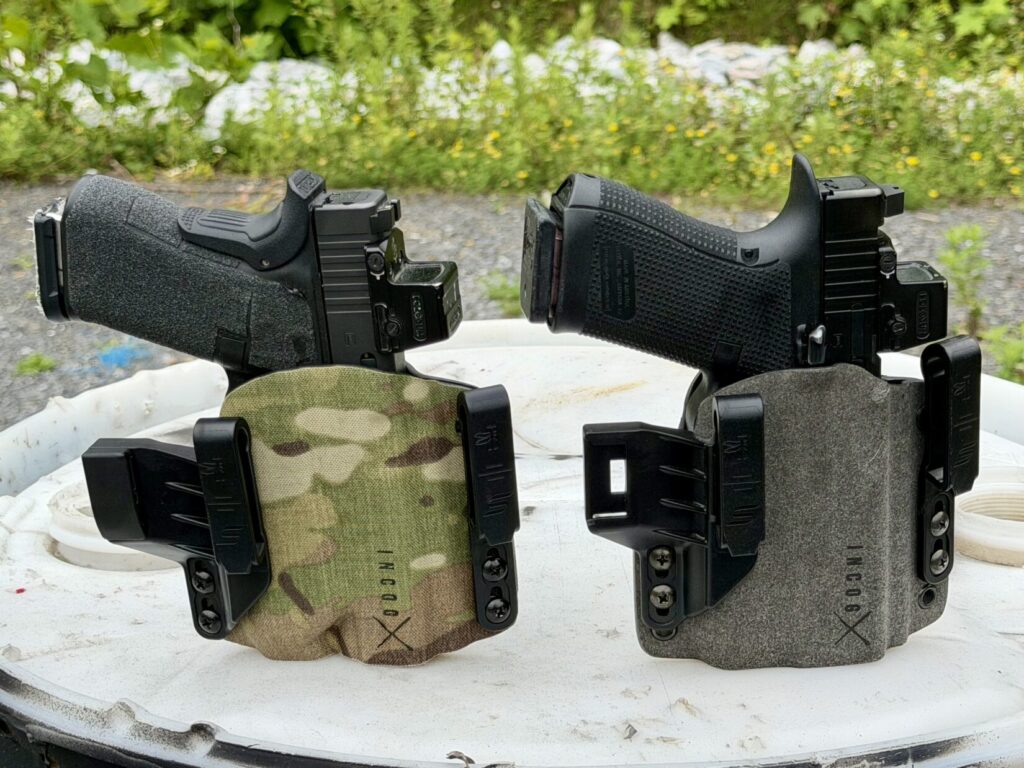 Glock 48 (left) and Glock 19 (right) in Safariland INCOG X holsters.