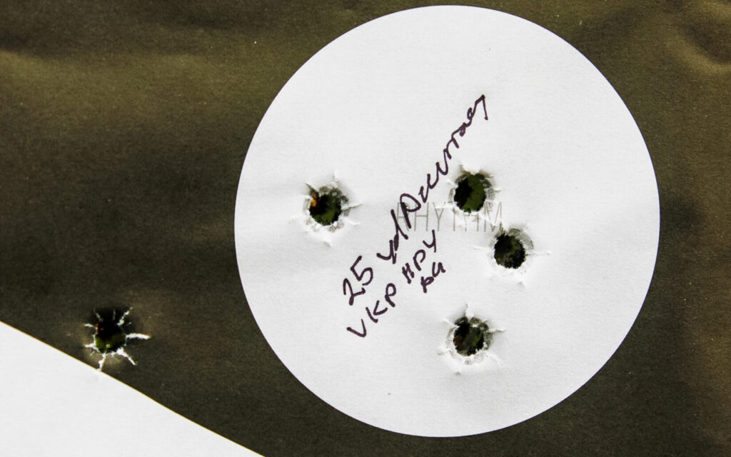 25-yard accuracy testing results for the VKTR VKP Pro