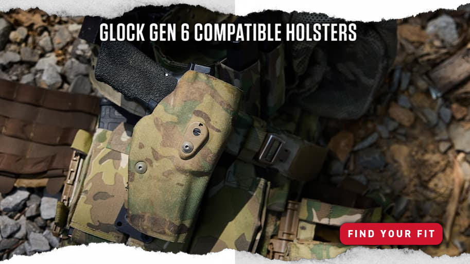 Safariland offers a Glock 19 Gen 6 holster, Glock 17 Gen 6 holster, Glock 45 Gen 6 holster, and more.