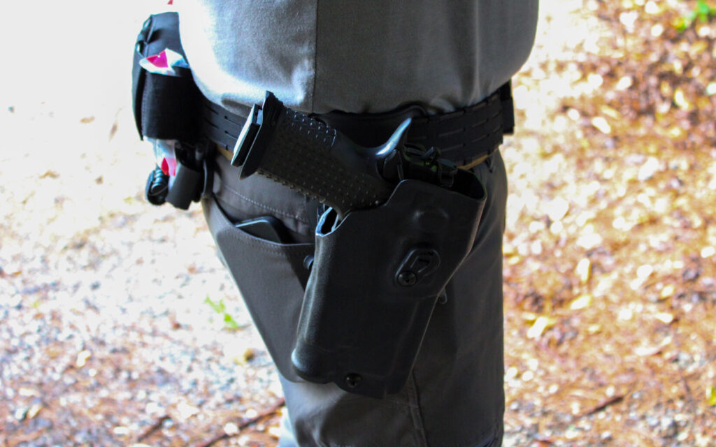 Atlas Athena V3 in a Safariland 6354RDSO ALS holster with QLS 19 fork