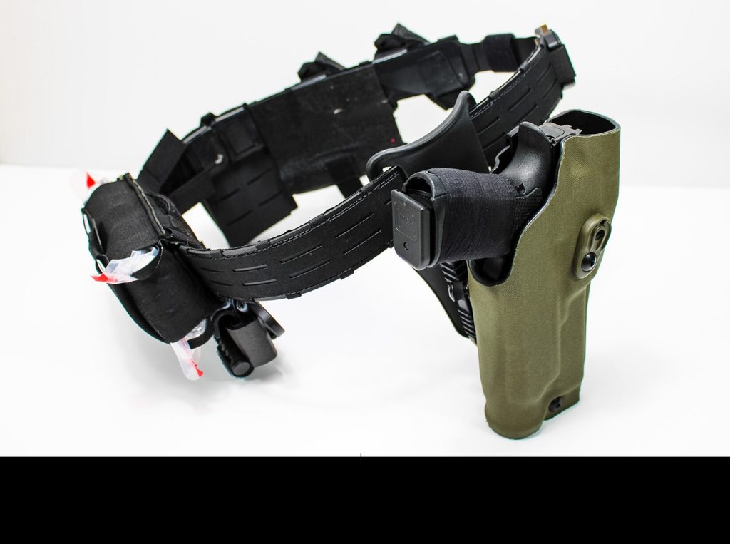 The Safariland and Haley Strategic Partners BASELINE MOLLE Belt with half-inch MOLLE spacing and a Raptor buckle