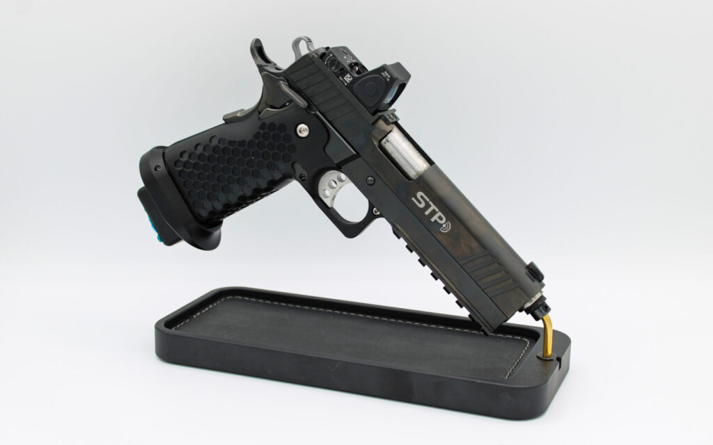STP S.W.A.T. on a black rest on a white background.
