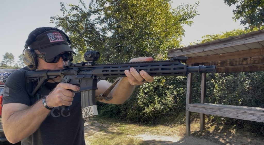 Rick Hogg demonstrating the skill builder "The Accelerator" with his carbine
